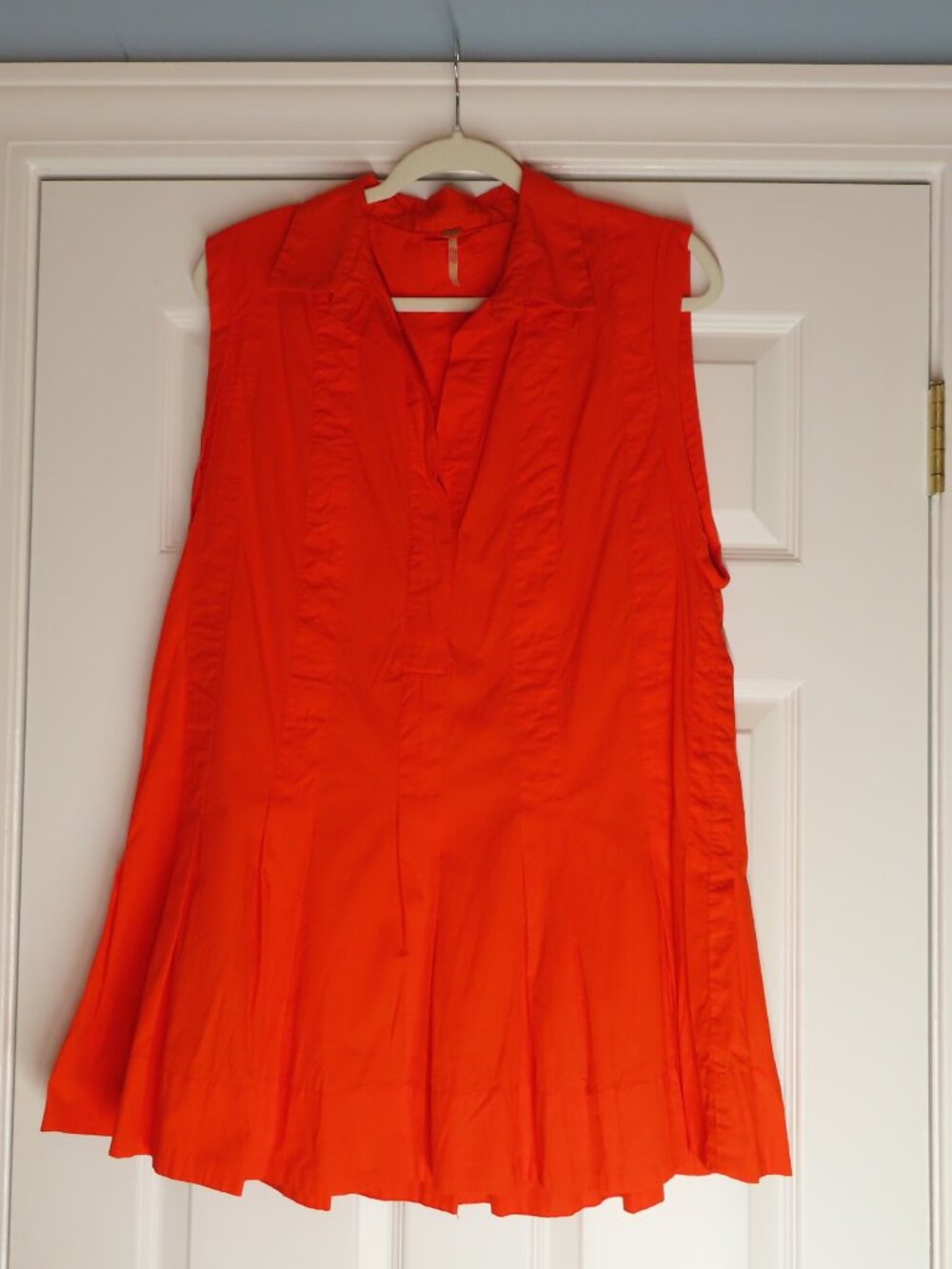 Free People Naomi dress womens medium orange/red boho beachy cotton mini vibrant